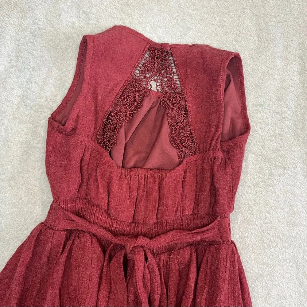 Joyfolie Mia Joy Girls Flowy Tiered Lace Gemma Dress in Mesa Rose Size 4